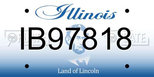 IB97818 Illinois License Plate