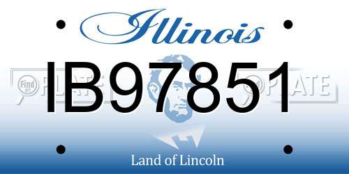 IB97851 Illinois License Plate