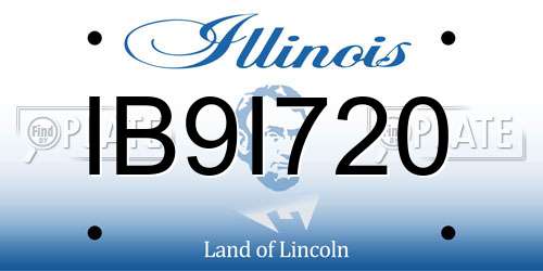 IB9I720 Illinois License Plate