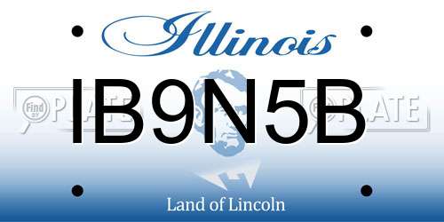 IB9N5B Illinois License Plate