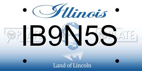 IB9N5S Illinois License Plate