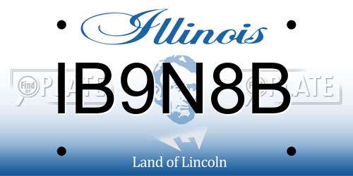 IB9N8B Illinois License Plate
