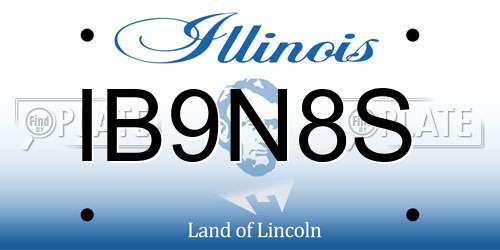 IB9N8S Illinois License Plate