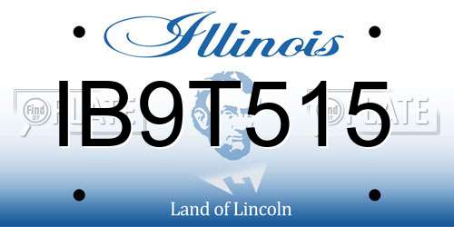IB9T515 Illinois License Plate