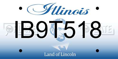 IB9T518 Illinois License Plate