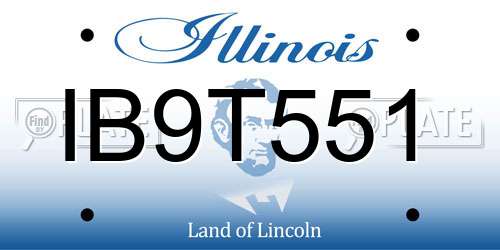 IB9T551 Illinois License Plate