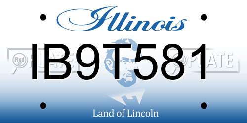 IB9T581 Illinois License Plate