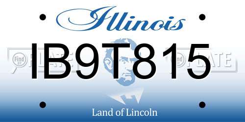 IB9T815 Illinois License Plate