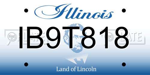 IB9T818 Illinois License Plate