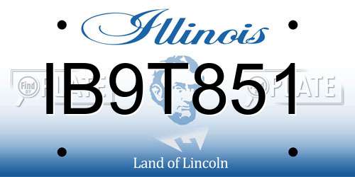 IB9T851 Illinois License Plate