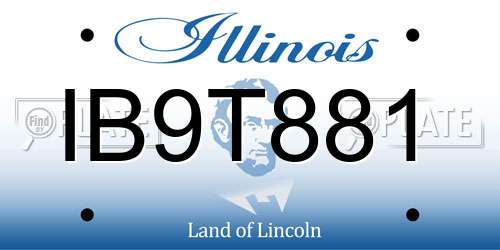 IB9T881 Illinois License Plate