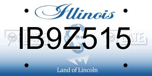IB9Z515 Illinois License Plate