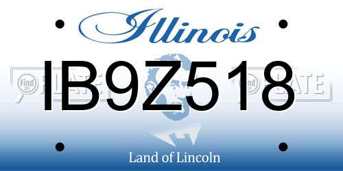 IB9Z518 Illinois License Plate