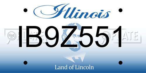 IB9Z551 Illinois License Plate