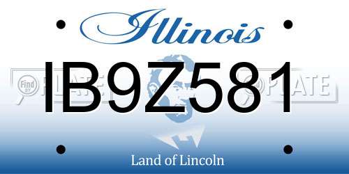 IB9Z581 Illinois License Plate