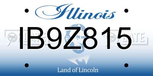 IB9Z815 Illinois License Plate