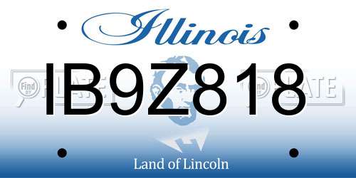 IB9Z818 Illinois License Plate