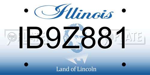 IB9Z881 Illinois License Plate