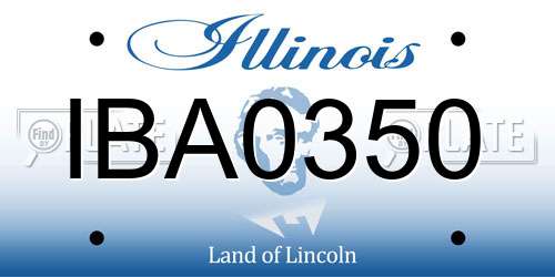 IBA0350 Illinois License Plate