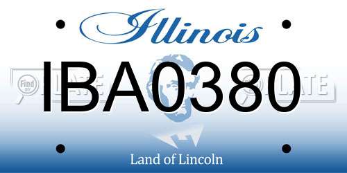 IBA0380 Illinois License Plate
