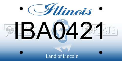 IBA0421 Illinois License Plate