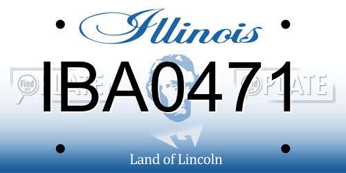 IBA0471 Illinois License Plate