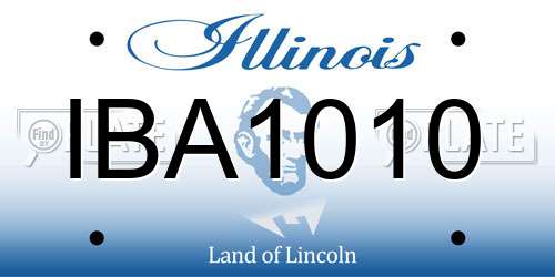 IBA1010 Illinois License Plate