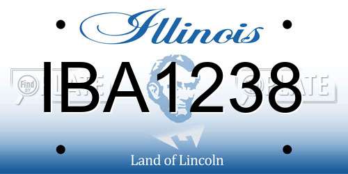 IBA1238 Illinois License Plate