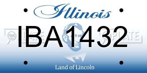 IBA1432 Illinois License Plate