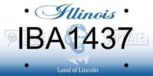 IBA1437 Illinois License Plate