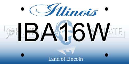 IBA16W Illinois License Plate