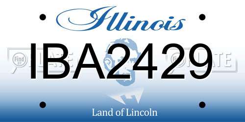IBA2429 Illinois License Plate