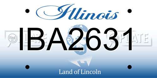 IBA2631 Illinois License Plate