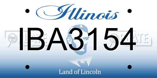 IBA3154 Illinois License Plate