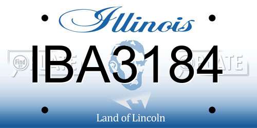 IBA3184 Illinois License Plate