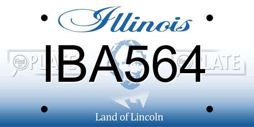 IBA564 Illinois License Plate