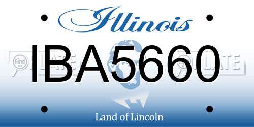 IBA5660 Illinois License Plate