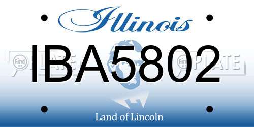 IBA5802 Illinois License Plate