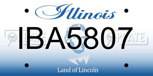 IBA5807 Illinois License Plate
