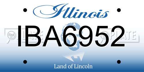 IBA6952 Illinois License Plate