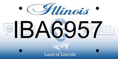 IBA6957 Illinois License Plate