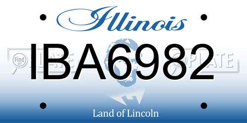 IBA6982 Illinois License Plate