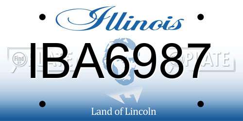 IBA6987 Illinois License Plate