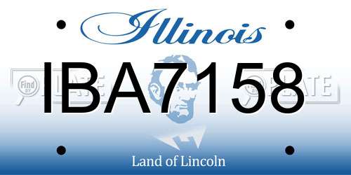 IBA7158 Illinois License Plate