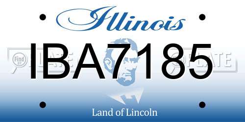 IBA7185 Illinois License Plate