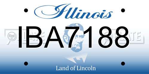IBA7188 Illinois License Plate