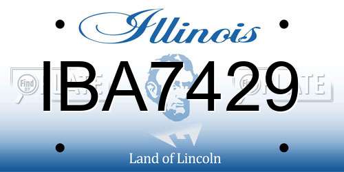 IBA7429 Illinois License Plate
