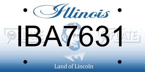 IBA7631 Illinois License Plate