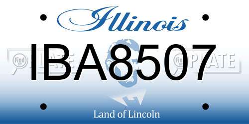 IBA8507 Illinois License Plate