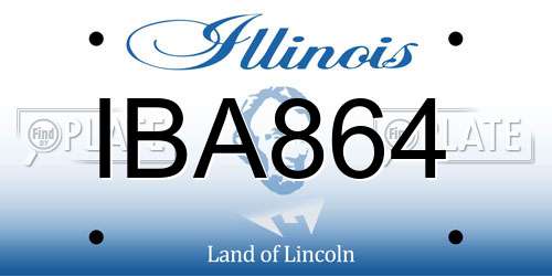 IBA864 Illinois License Plate